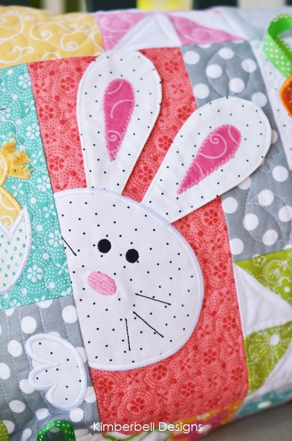 Kimberbell Hoppy Easter Bench Pillow Collection (Optional Machine Embroidery CD, Fabric/Embellishment Kit, and Thread Set Available)