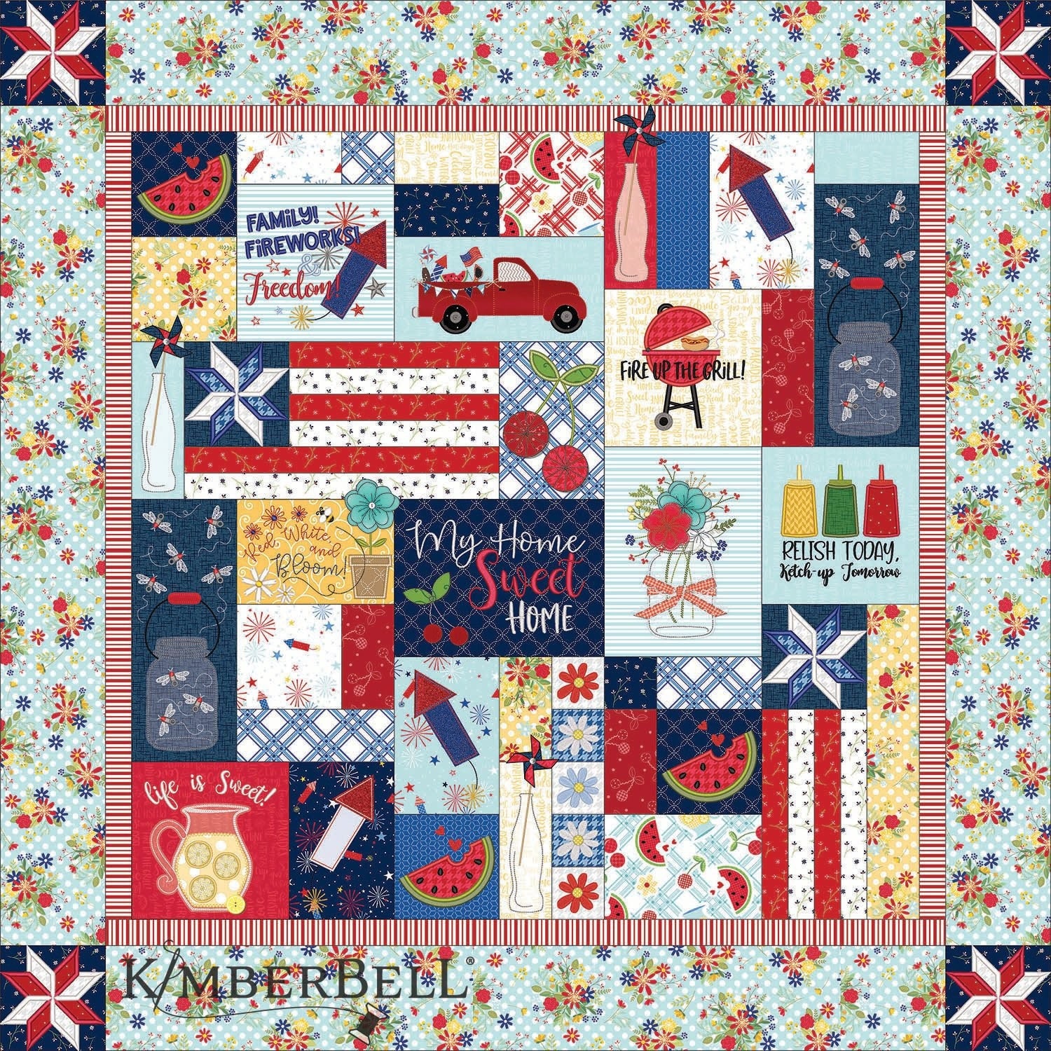 RETIRED!! Kimberbell Red, White, & Bloom Quilt Collection Sewing Version