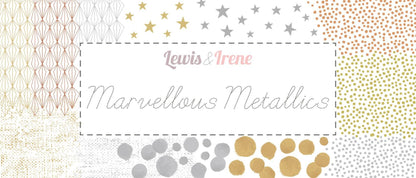 Lewis & Irene Marvelous Metallics Fabric Collection Metallic Gold Texture on Cream Premium 100% Cotton Quilt Shop Quality Fabrics