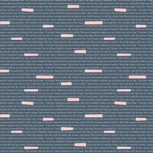 Poppie Cotton Country Roads Fabric Collection Sing-a-long on Navy Premium 100% Cotton Quilt Shop Quality Fabrics