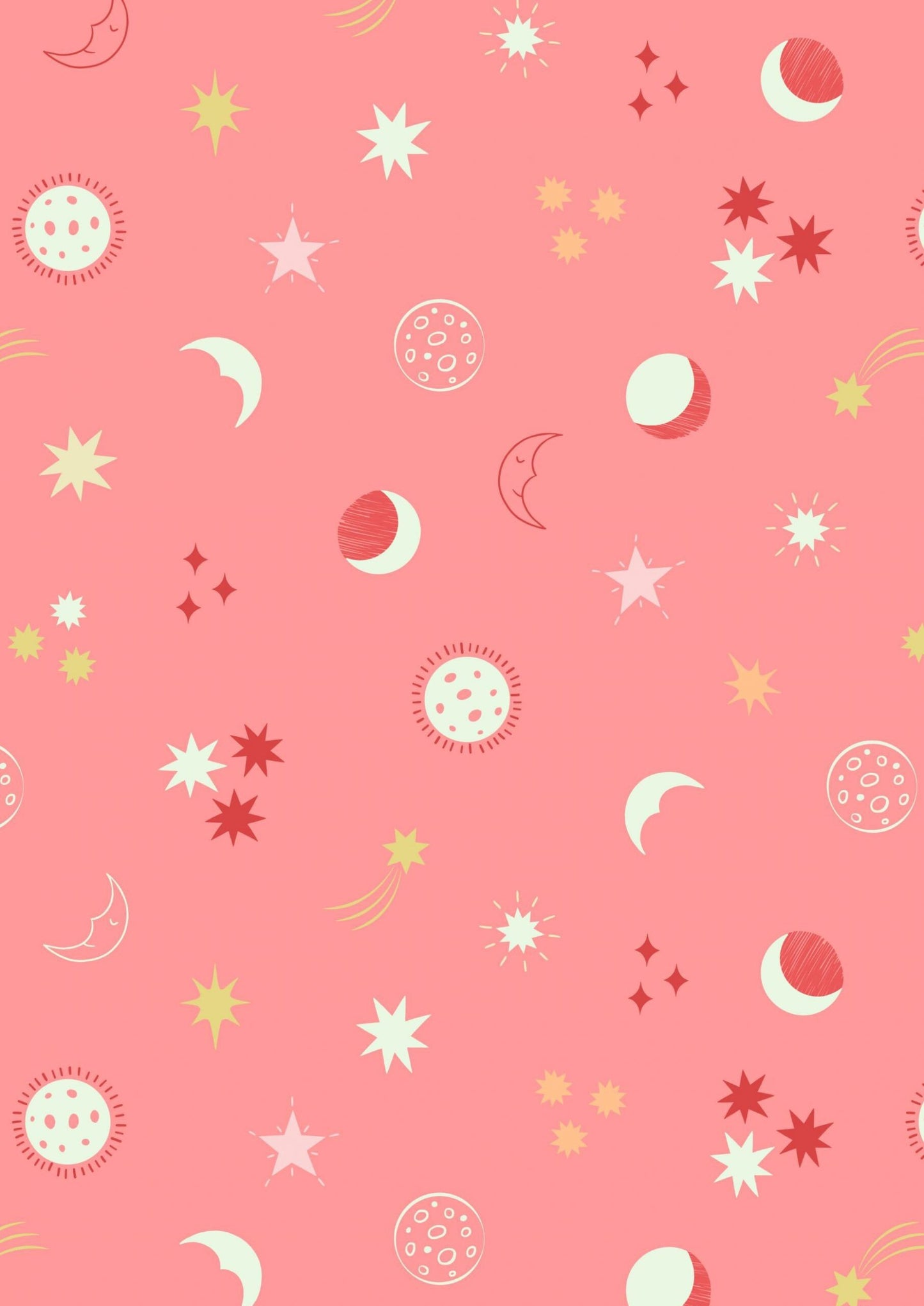 LAST BOLT! Glowing Fabrics! Lewis & Irene Small Things Glow Fabric Collection Glowing Night Sky on Sundown Pink Premium 100% Cotton Fabrics