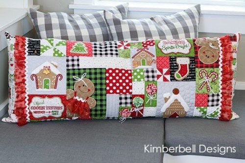 Kimberbell Ginger's Kitchen Bench Pillow Collection (Opt. Machine Embroidery, Fabric/Backing Kit, Embellishment Kit, & Thread Sets)