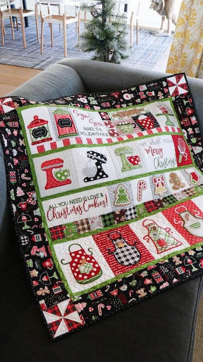 Kimberbell We Whisk You a Merry Christmas Quilt Collection (Opt Machine Embroidery CD, Fabric & Backing Kit and Glide Thread Set Available)