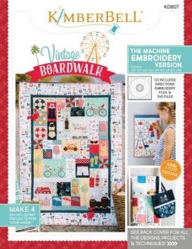 Kimberbell Vintage Boardwalk Machine Embroidery CD (Optional Fabric/Backing Kit Available)