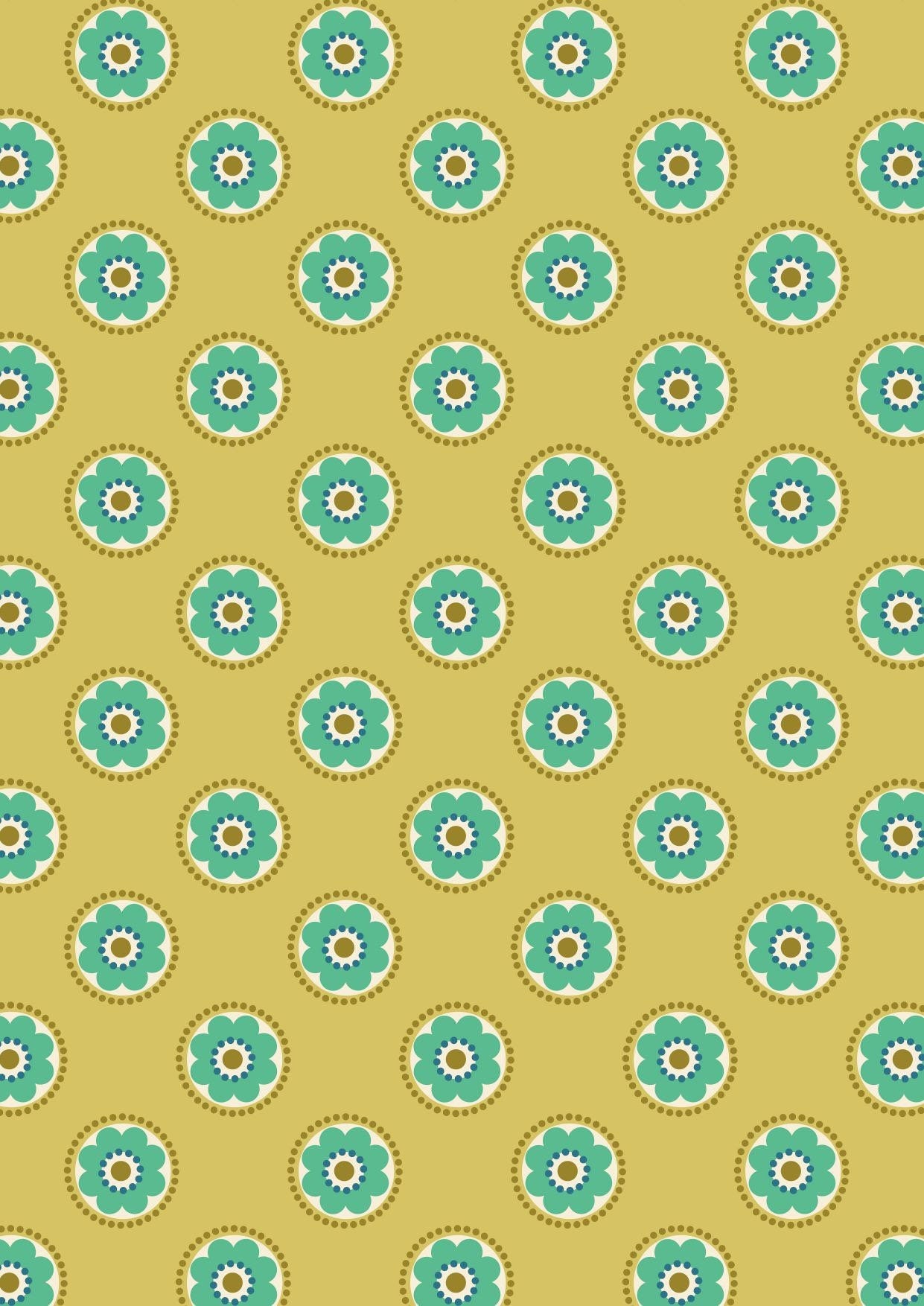 Lewis & Irene Flower Child Fabric Collection Funky Daisies on Yellow Premium 100% Cotton Quilt Shop Quality Fabrics