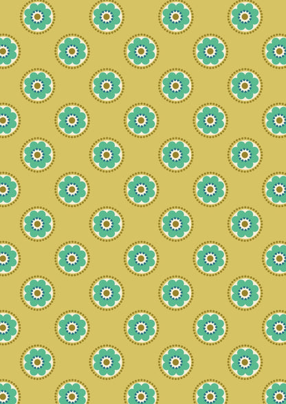 Lewis & Irene Flower Child Fabric Collection Funky Daisies on Yellow Premium 100% Cotton Quilt Shop Quality Fabrics