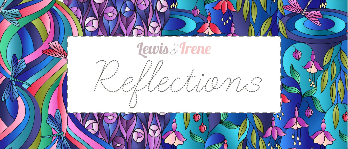 Lewis & Irene Reflections Fabric Collection Buds on Purples and Blues Premium 100% Cotton Quilt Shop Quality Fabrics