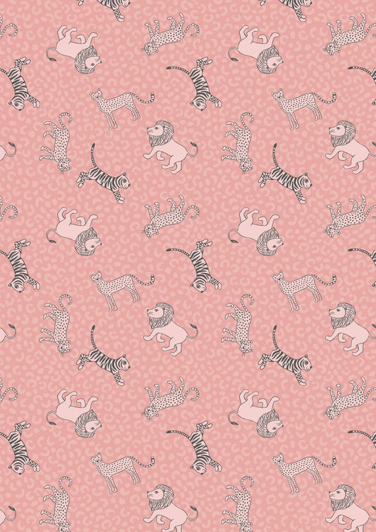 Lewis & Irene Panthera Fabric Collection Little Big Cats on Pink Premium 100% Cotton Quilt Shop Quality Fabrics