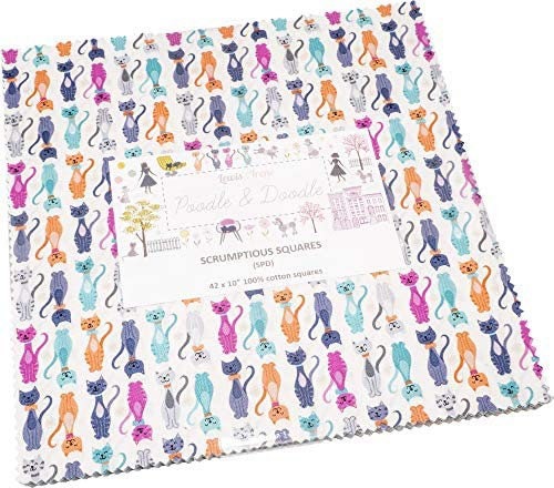 Lewis & Irene Poodle and Doodle Fabric Collection 42 Piece 10” Square Scrumptious Layer Cakes Premium 100% Cotton Quilt Shop Quality Fabrics