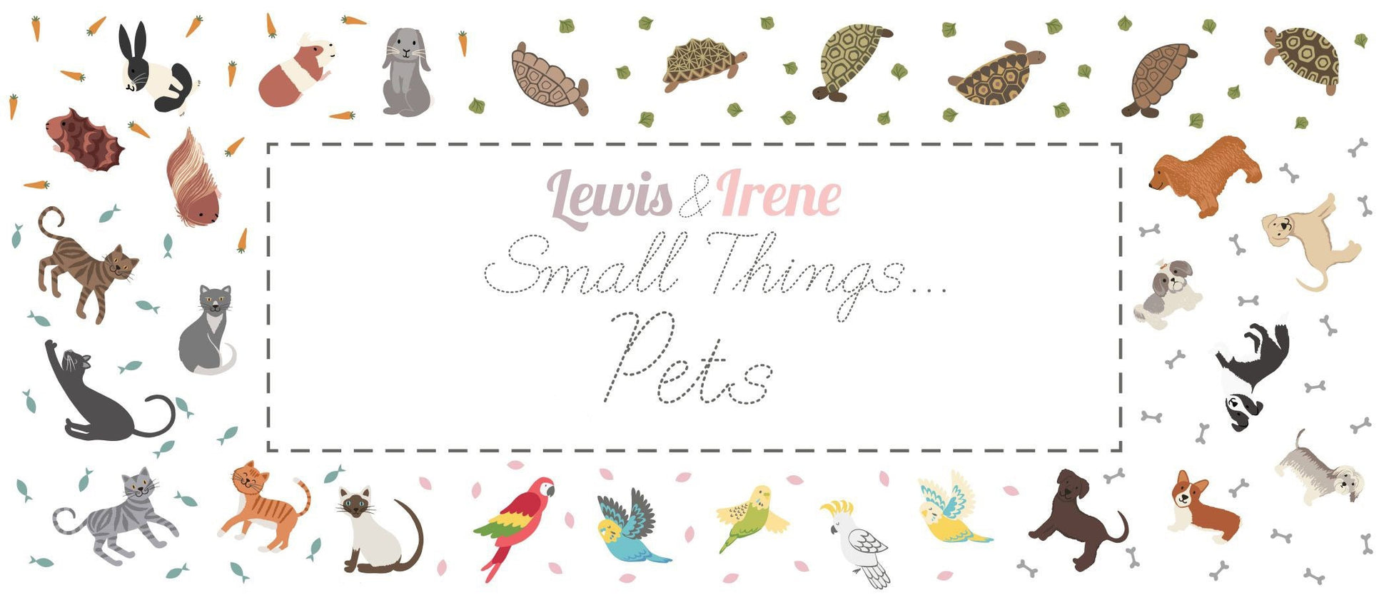 Lewis & Irene Small Things Pets Fabric Collection Quilt Kit #1 Finished Size: 50”x55” Premium 100% Cotton Fabrics