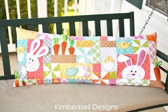 Kimberbell Hoppy Easter Bench Pillow Collection (Optional Machine Embroidery CD, Fabric/Embellishment Kit, and Thread Set Available)