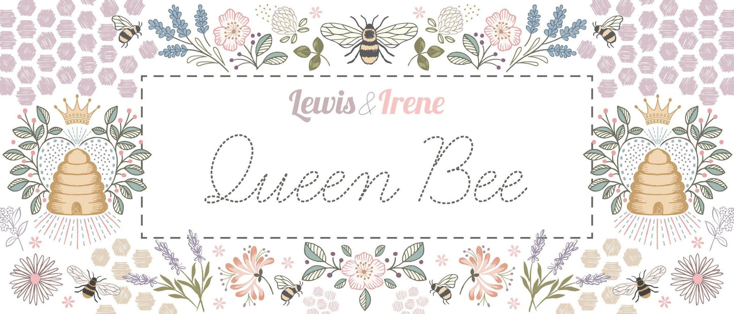 LAST BOLT! Lewis & Irene Queen Bee Fabric Collection Busy Bees on Warm Beige Premium 100% Cotton Quilt Shop Quality Fabrics