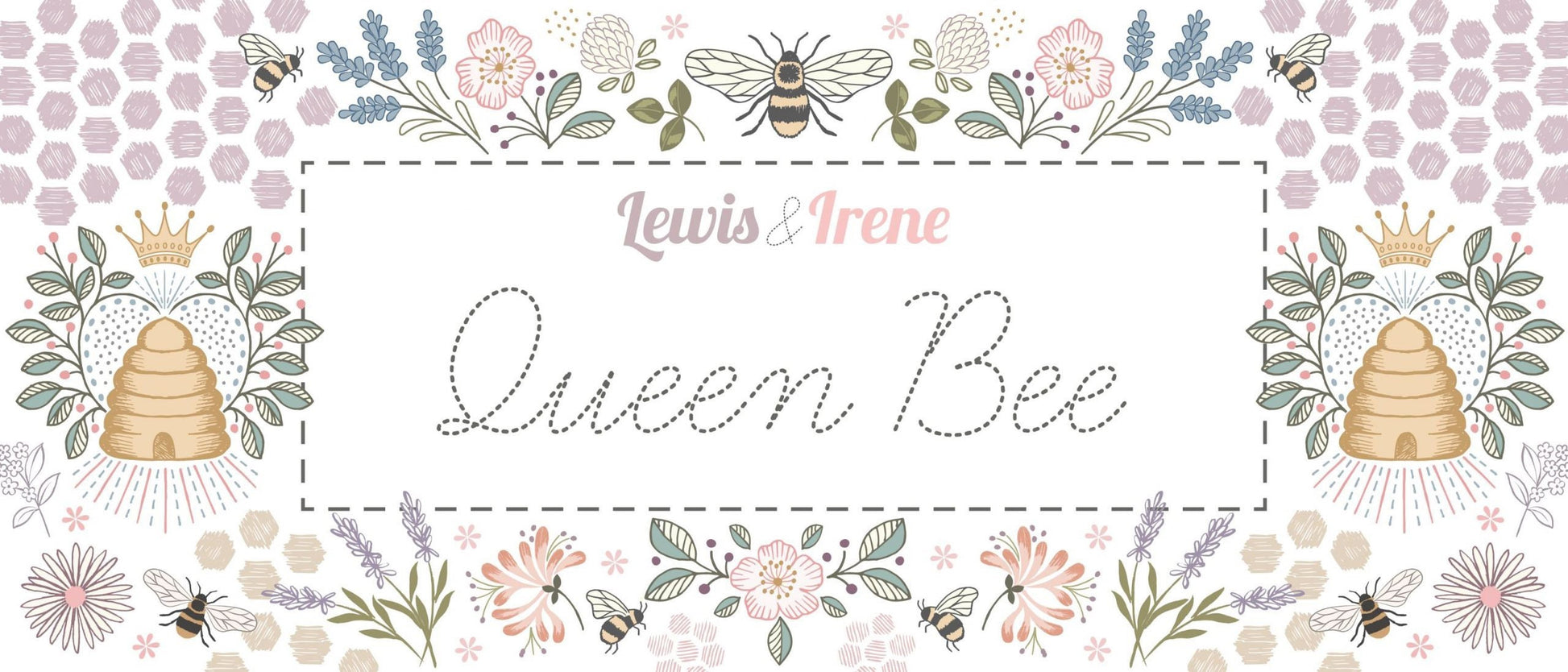 LAST BOLT! Lewis & Irene Queen Bee Fabric Collection Busy Bees on Warm Beige Premium 100% Cotton Quilt Shop Quality Fabrics