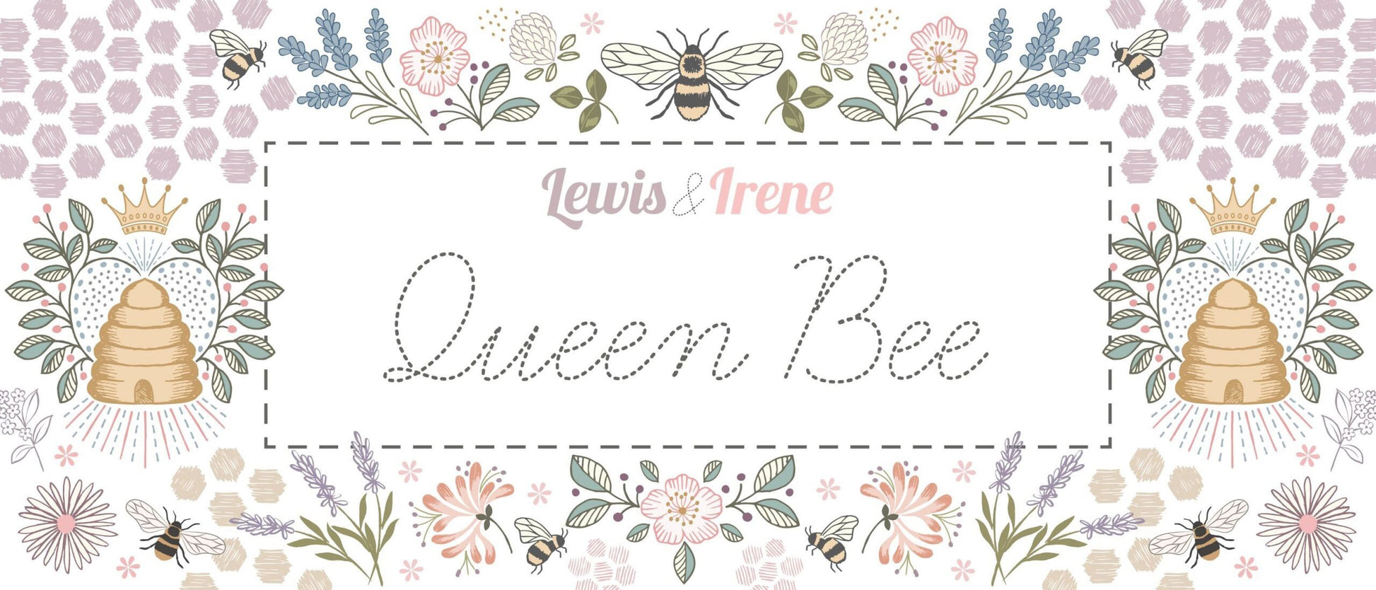 LAST BOLT! Lewis & Irene Queen Bee Fabric Collection Busy Bees on Dark Cream Premium 100% Cotton Quilt Shop Quality Fabrics