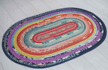 RJ Designs Jelly-Roll Rug Pattern Finished size 30”x44” Oval