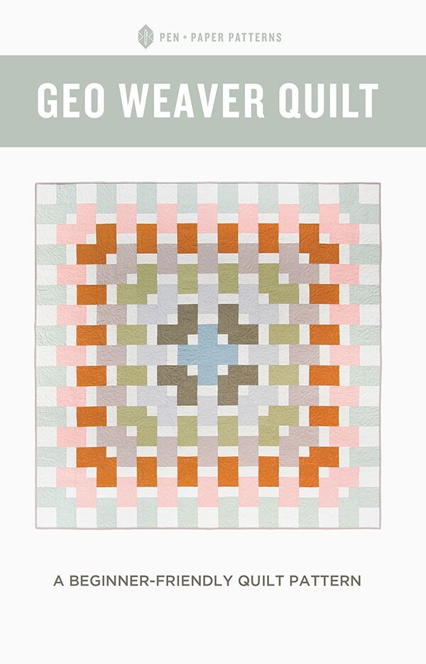 Pen + Paper Patterns Geo Weaver Quilt Pattern - 3 Size Variations Per Pattern (Optional Fineline Glue Tip Applicators)