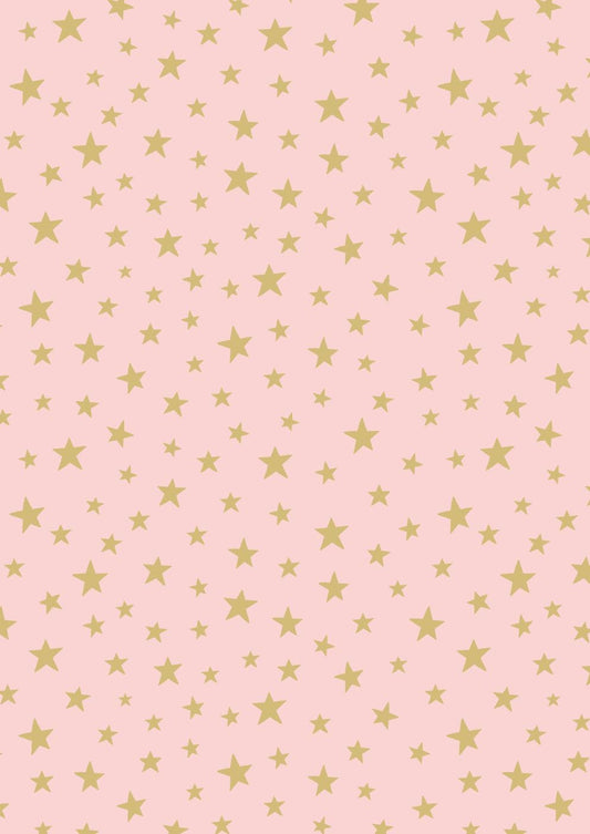 Lewis & Irene Marvelous Metallics Fabric Collection Metallic Gold Stars on Pink Premium 100% Cotton Quilt Shop Quality Fabrics