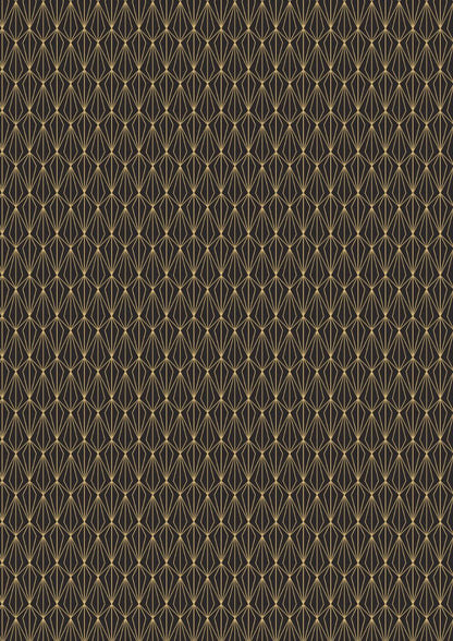 Lewis & Irene Marvelous Metallics Fabric Collection Metallic Gold Geometric on Black Premium 100% Cotton Quilt Shop Quality Fabrics