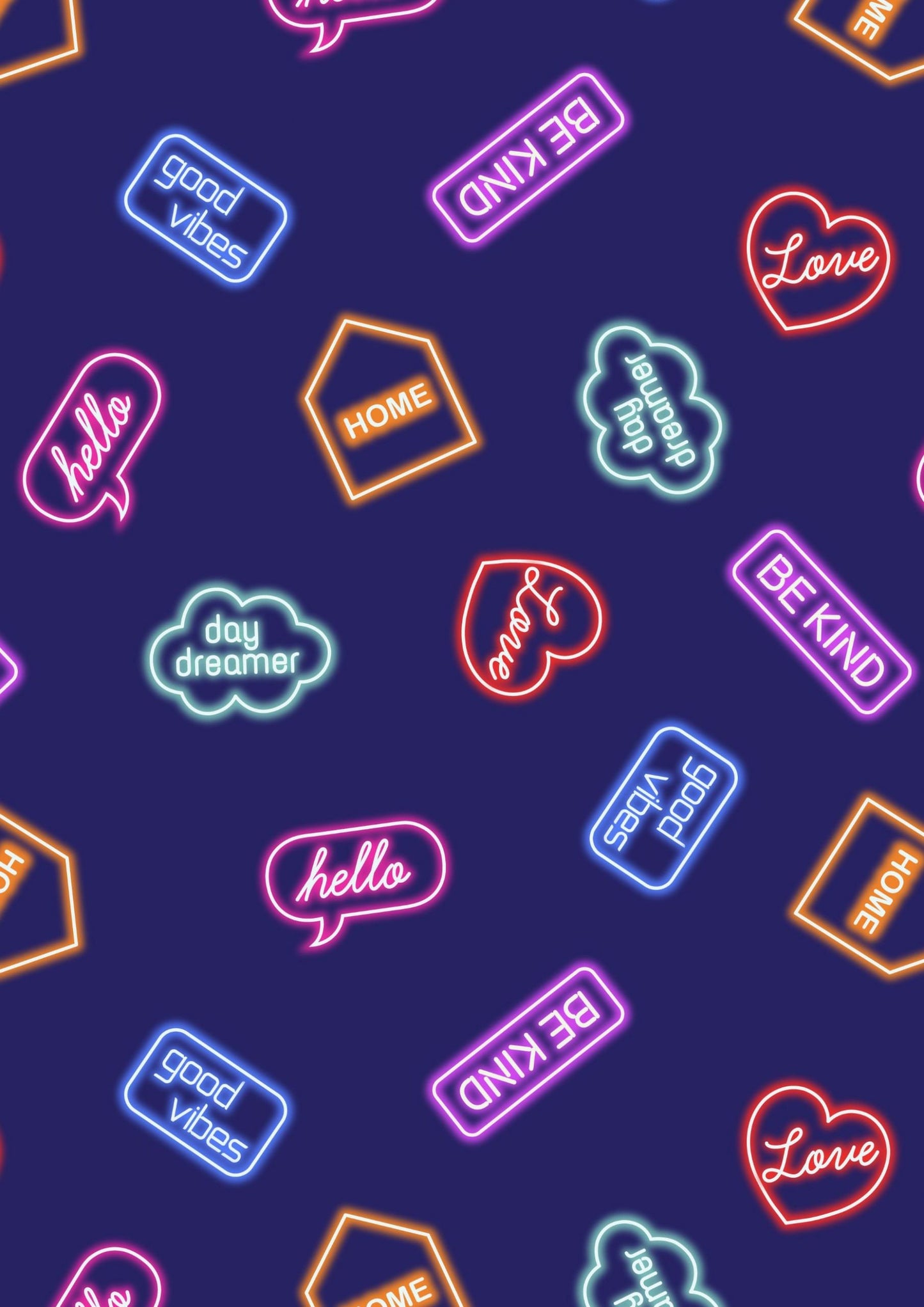 GLOWING FABRICS!! Lewis & Irene Small Things Glow Fabric Collection Glowing Neon Signs on Blue Premium 100% Cotton Fabrics