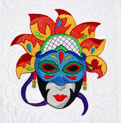 Purely Gates Mylar Marti Gras 21 Design Machine Embroidery CD w/Mylar Sheet (uses 5”x7” & 8”x8” hoops) + FleurDeLis Quilting Motif