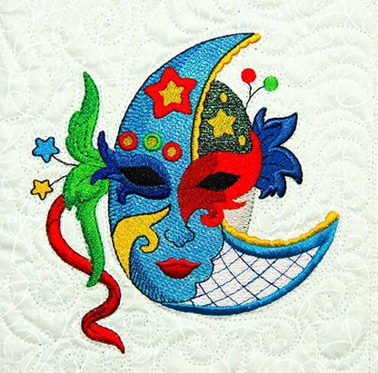 Purely Gates Mylar Marti Gras 21 Design Machine Embroidery CD w/Mylar Sheet (uses 5”x7” & 8”x8” hoops) + FleurDeLis Quilting Motif