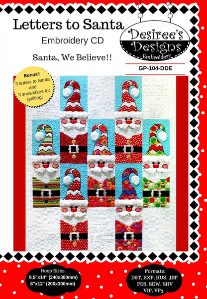 Desiree’s Designs Letters to Santa Machine Embroidery CD