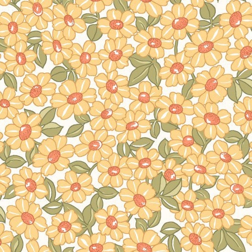 LAST BOLT!! Maywood Studios Sunlit Blooms Fabric Collection Blossoms on Yellow MAS9843-S QSQ100% Cotton