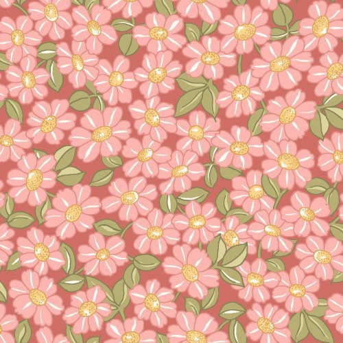 LAST BOLT! Maywood Studios Sunlit Blooms Fabric Collection Blossoms on Pink MAS9843-P QSQ100% Cotton