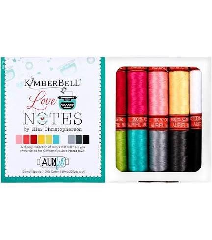 Aurifil Kimberbell Love Notes 10 Small Spool Thread Set 50WT (220YDS Per Spool)