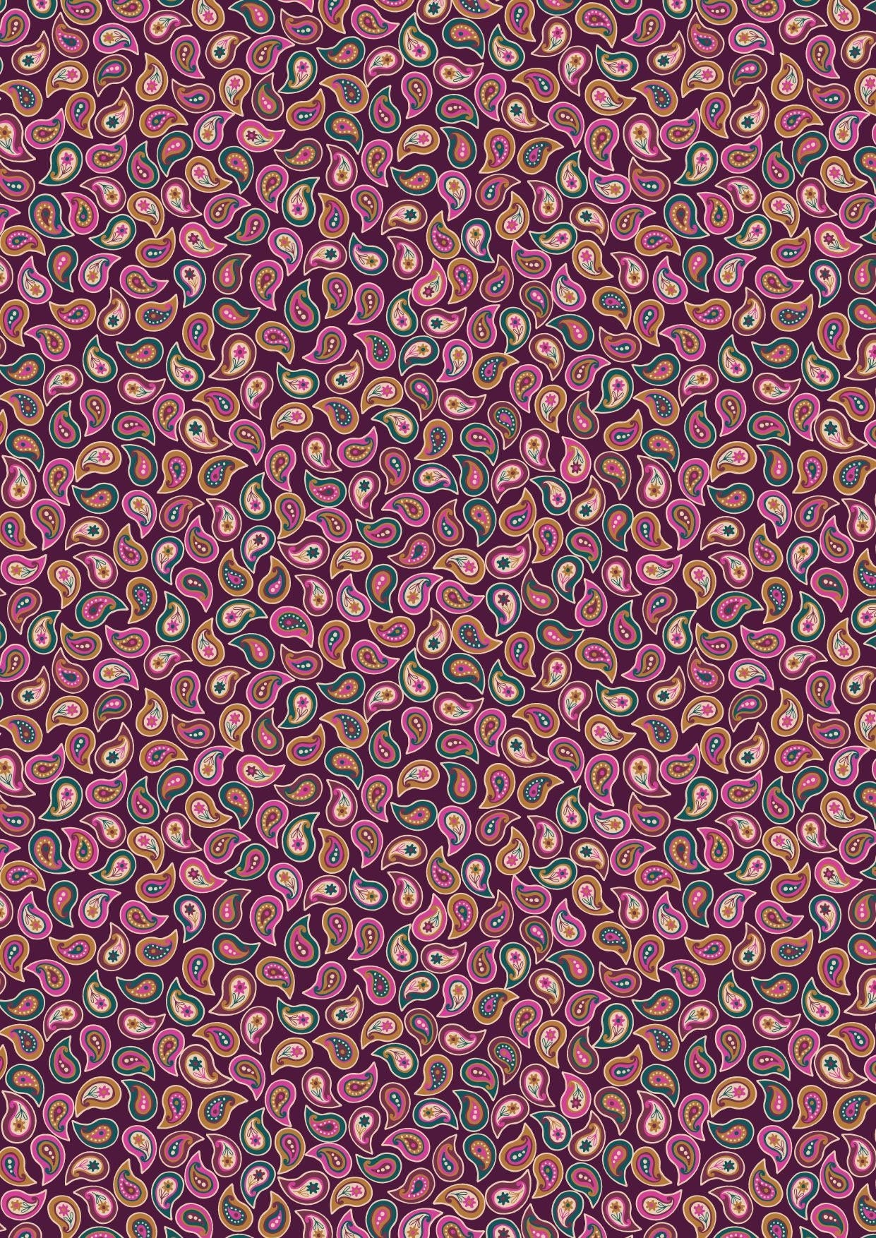 Lewis & Irene Soraya Fabric Collection Small Paisley on Reds Premium 100% Cotton Quilt Shop Quality Fabrics