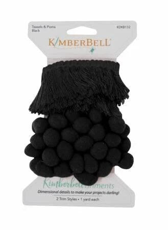 RETIRED!! Kimberbell Kimberbellishments Tassels & Poms Trim - Black