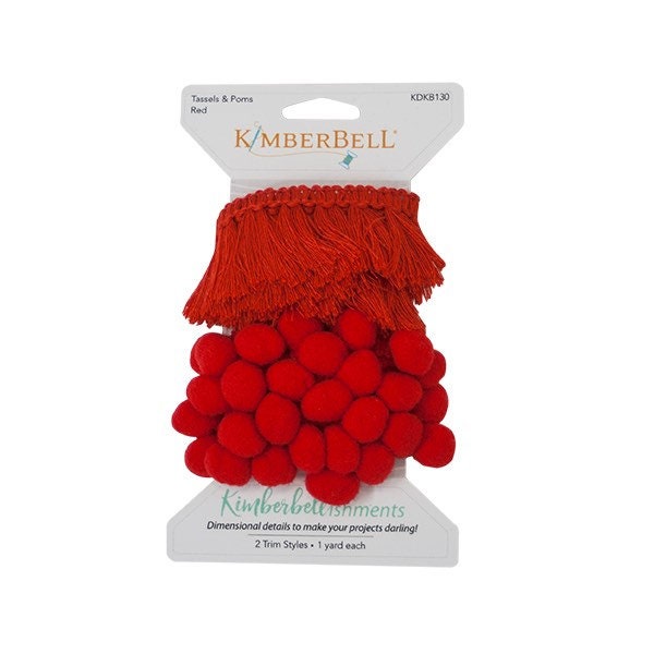 RETIRED!! Kimberbell Kimberbellishments Red Tassels & Poms Trim