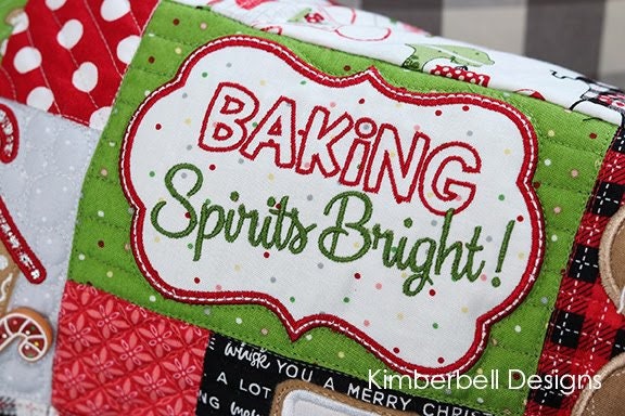 Kimberbell Ginger's Kitchen Bench Pillow Collection (Opt. Machine Embroidery, Fabric/Backing Kit, Embellishment Kit, & Thread Sets)