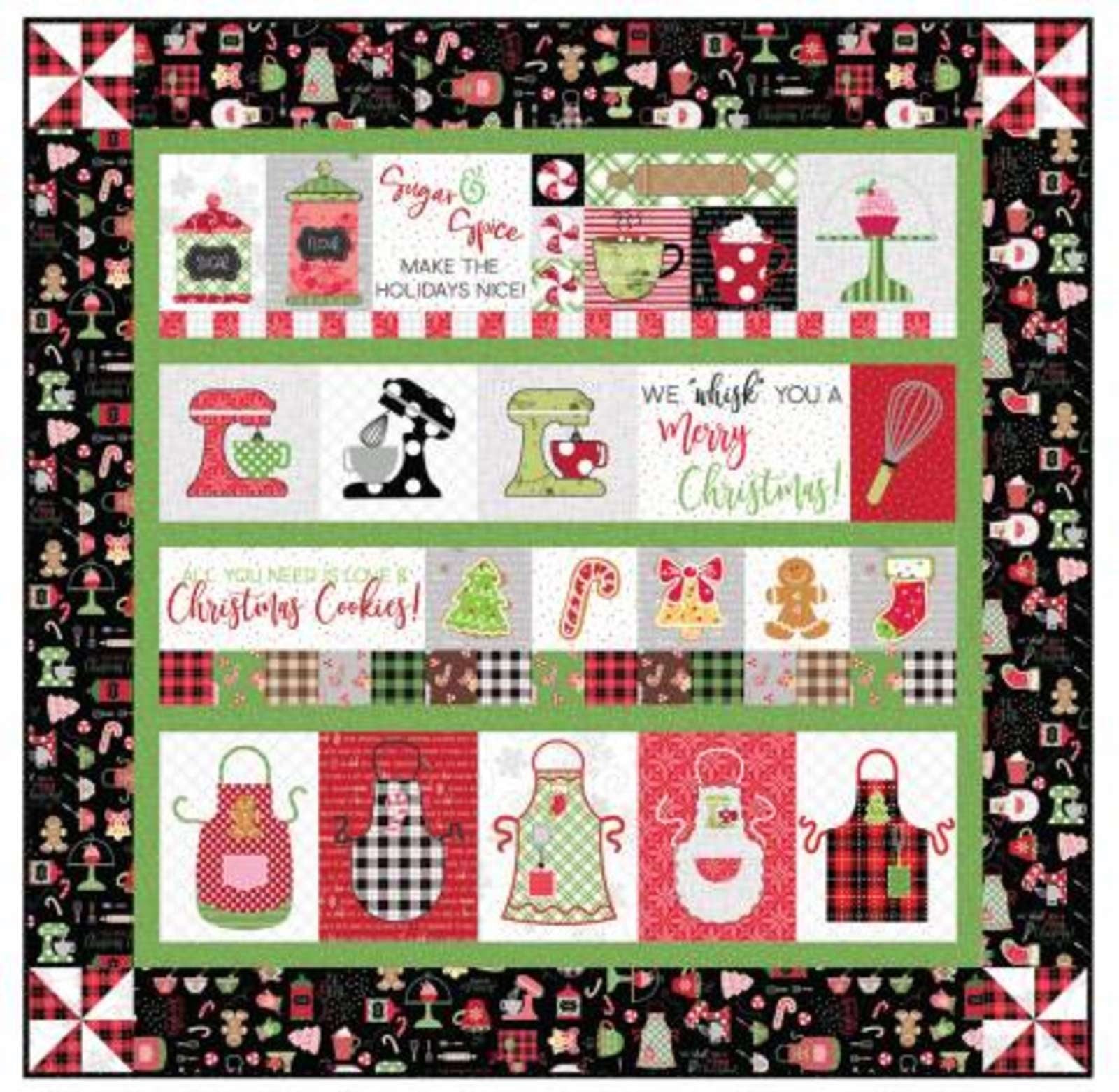 Kimberbell We Whisk You a Merry Christmas Quilt Collection (Opt Machine Embroidery CD, Fabric & Backing Kit and Glide Thread Set Available)