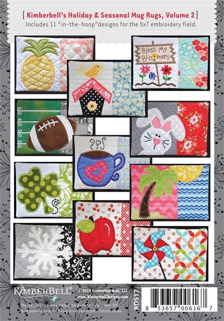 Kimberbell Holiday & Seasonal Mug Rugs Volume II Machine Embroidery CD