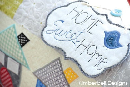 Kimberbell Home Sweet Home Bench Pillow Machine Embroidery CD