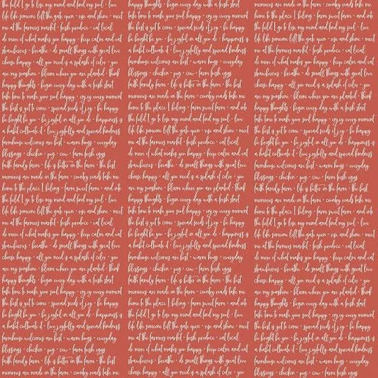 Poppie Cotton Prairie Sisters Fabric Collection Farmhouse Blessings on Red Premium 100% Cotton Quilt Shop Quality Fabrics