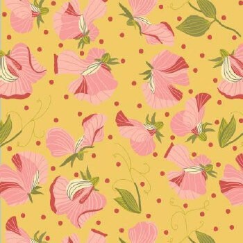 LAST BOLT!! Poppie Cotton Prairie Sisters Fabric Collection Sara Floral on Yellow Premium 100% Cotton Quilt Shop Quality Fabrics