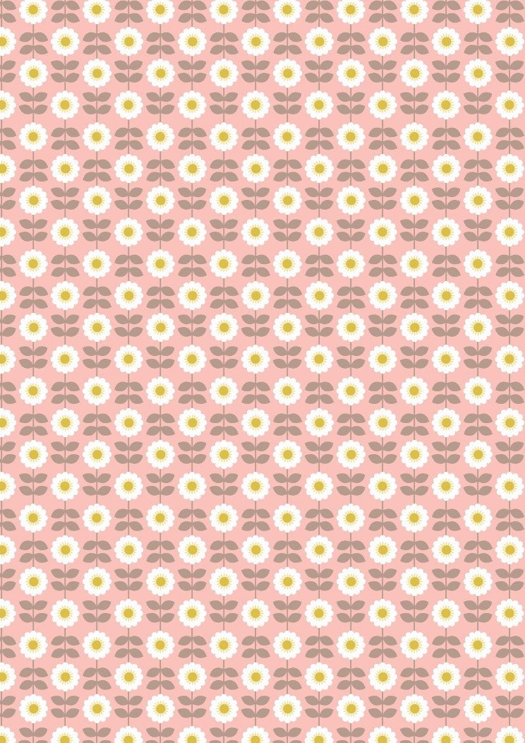 RETIRED! Lewis & Irene Love Me Love Me Not Fabric Collection Retro Daisies on Pink Premium 100% Cotton Quilt Shop Quality Fabrics