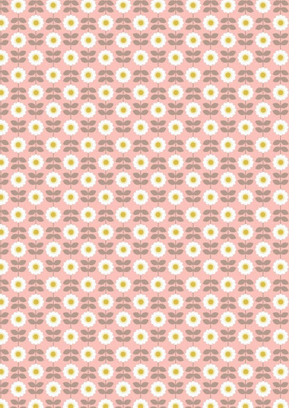 RETIRED! Lewis & Irene Love Me Love Me Not Fabric Collection Retro Daisies on Pink Premium 100% Cotton Quilt Shop Quality Fabrics