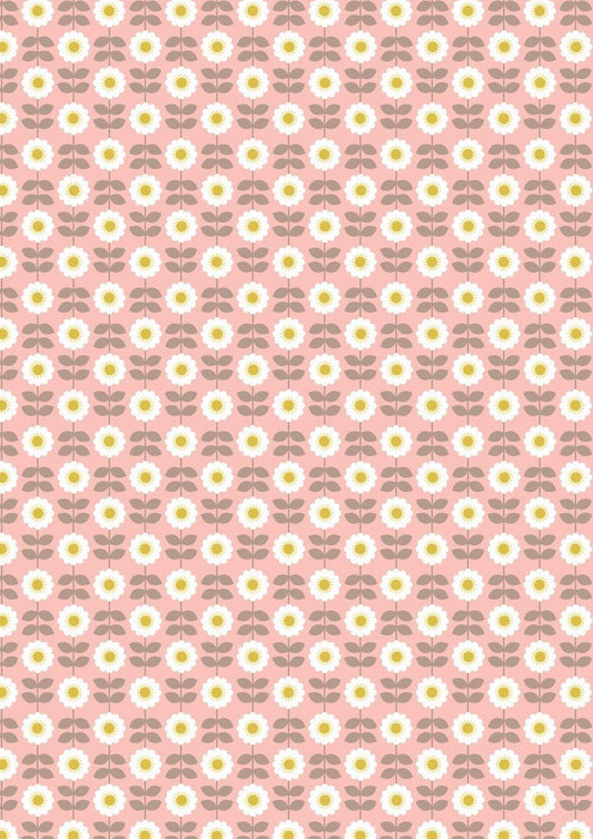 RETIRED! Lewis & Irene Love Me Love Me Not Fabric Collection Retro Daisies on Pink Premium 100% Cotton Quilt Shop Quality Fabrics