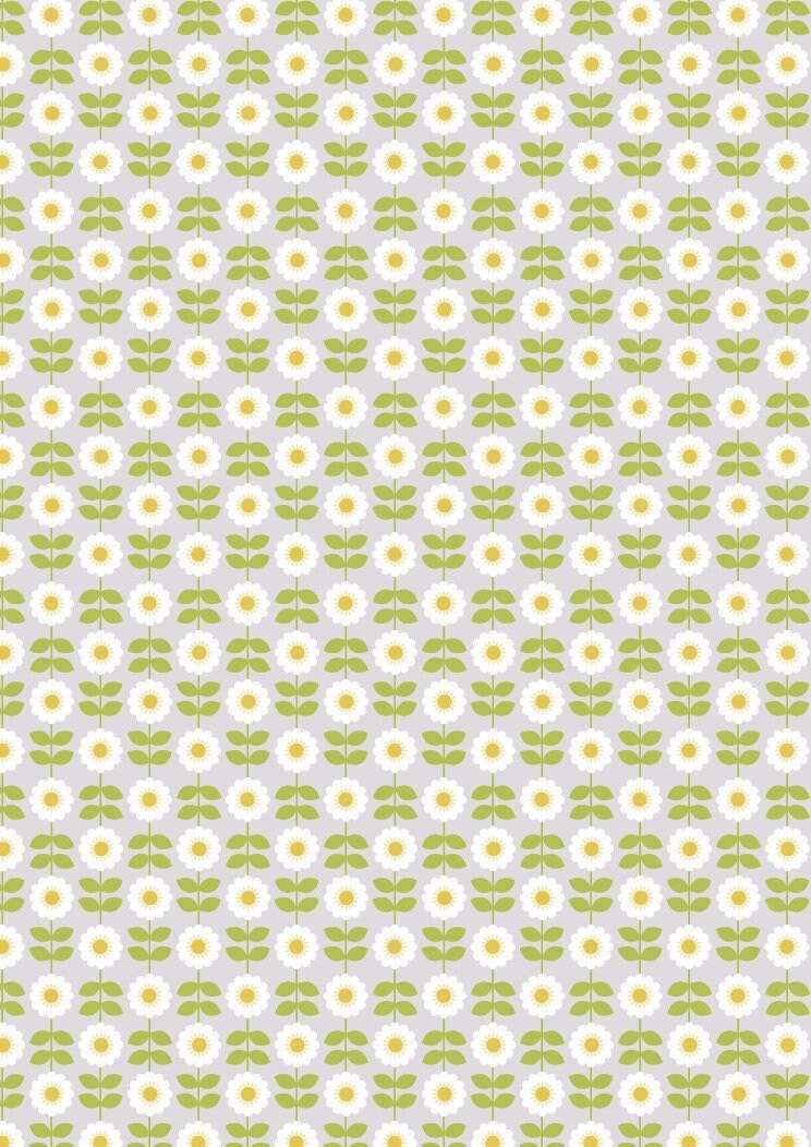 RETIRED! Lewis & Irene Love Me Love Me Not Fabric Collection Retro Daisies on Palest Grey Premium 100% Cotton Quilt Shop Quality Fabrics