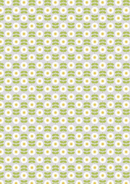 RETIRED! Lewis & Irene Love Me Love Me Not Fabric Collection Retro Daisies on Palest Grey Premium 100% Cotton Quilt Shop Quality Fabrics