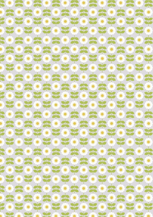 RETIRED! Lewis & Irene Love Me Love Me Not Fabric Collection Retro Daisies on Palest Grey Premium 100% Cotton Quilt Shop Quality Fabrics