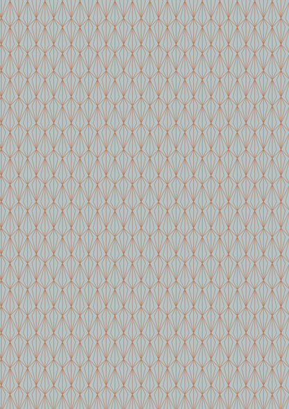 Lewis & Irene City Nights Fabric Collection Metallic Copper Architectural Blender on Duck Egg Blue Premium 100% Cotton Fabrics