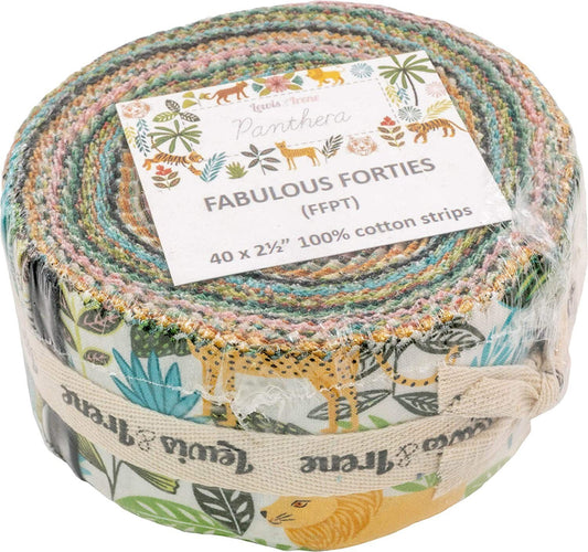 LAST ONE!! Lewis & Irene Panthera Fabric Collection Fabulous 40s Jellyroll (40-2.5” Fabric Strips) Premium 100% Cotton Fabrics