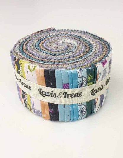 Lewis & Irene Poodle and Doodle Fabric Collection Fabulous 40s (40-2.5” Fabric Strips) Jellyroll Premium 100% Cotton Fabrics