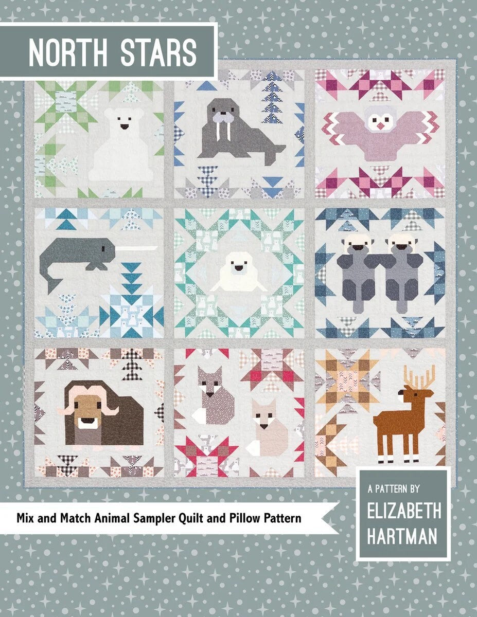 Elizabeth Hartman North Stars Quilt Pattern (3 Size Variations Per Pattern)