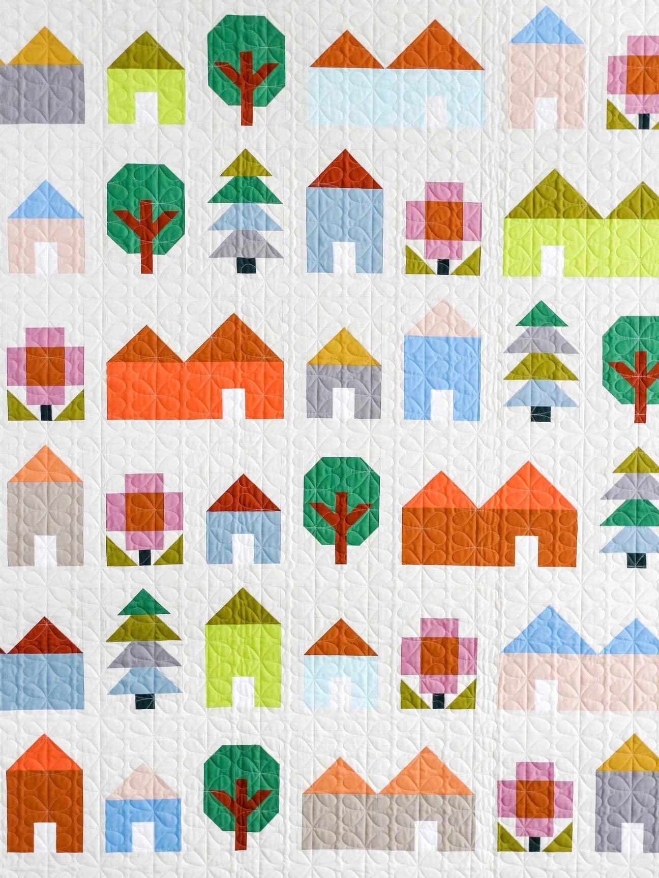 Pen + Paper Patterns Tiny Town Quilt Pattern Finished Size: 62.5”x70.5” (Optional Fineline Glue Tip Sets)