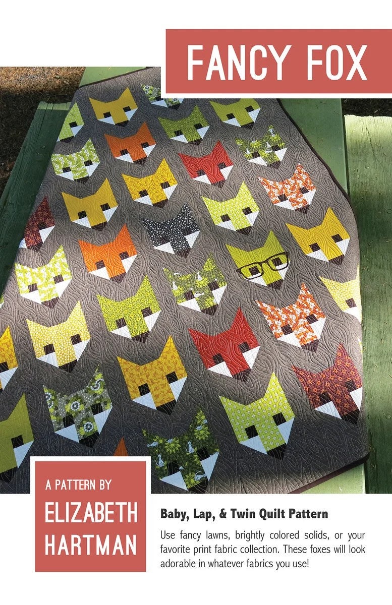 Elizabeth Hartman Fancy Fox Pattern (3 Size Variations Per Pattern)